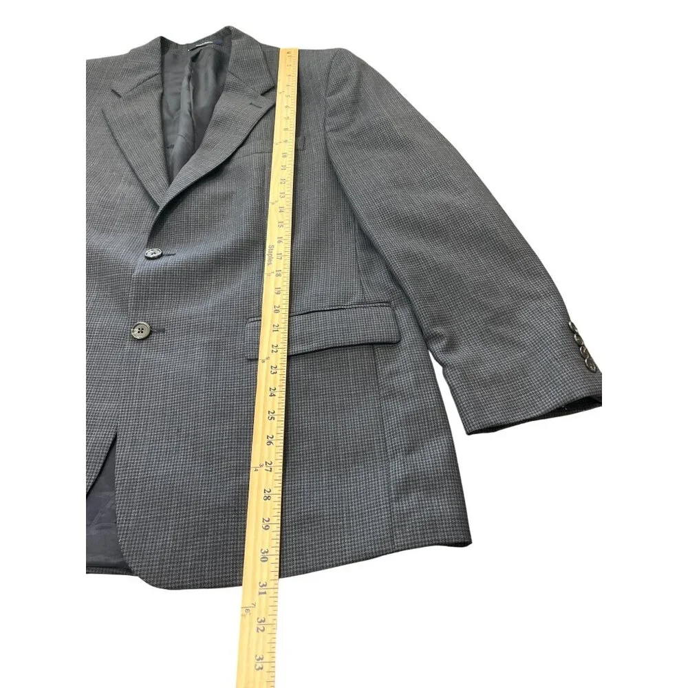 Polo University By Ralph Lauren Mens Wool Blazer 42R Navy Blue Made In Canada